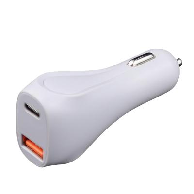 China Hot New Product 2 Port PD Private Mold 30W+ SUPER QC 20W Mini Size Car Charger Type-C For Mobile Phones PD Fast Car Charger for sale