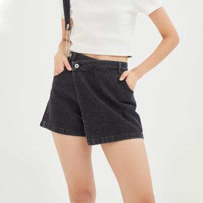 China New Hot QUICK DRY Women Shorts Fashion Solid Color Summer Slim Skinny Lady High Waist Denim Pocket Shorts Custom for sale