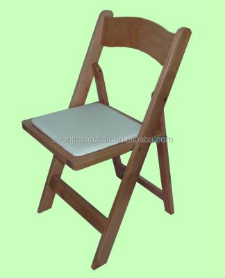 China Solid Wood Wholesale High Quality Wedding White Wood Folding Chairs for sale