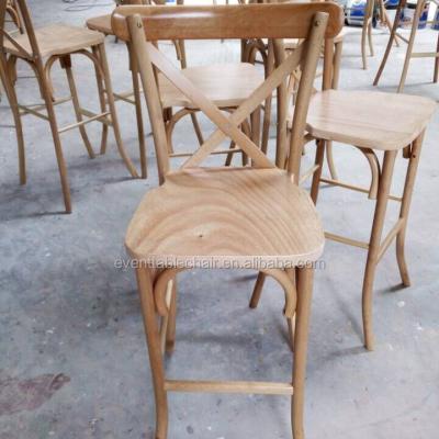 China Modern Wholesale Wooden Cross Bar Stool Back Chair High Back Chair for sale