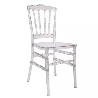 China Restaurant chair wholesale price fast delivery clear resin napoleon chair for wedding rental for sale