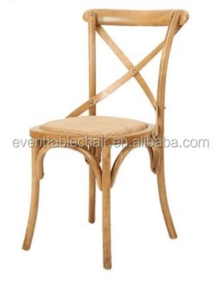 China White French Style Timber Cross Back Restaurant Chair Bistros Chair Rentals for sale