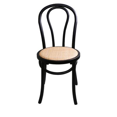 China Portable Wholesale Custom Wooden Restaurant Banquet Hall Lounge Dining Chair Back Rattan Chair for sale