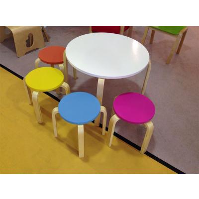 China stool home & Custom Ottoman Kids Bentwood Curved Back Table Chair Set Wooden Kids Furniture for sale