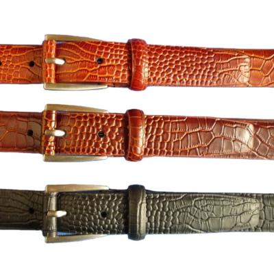 China High Quality Personalized Simplicity Croco PU Leather Belts Customized Classic Casual Men Belt for sale