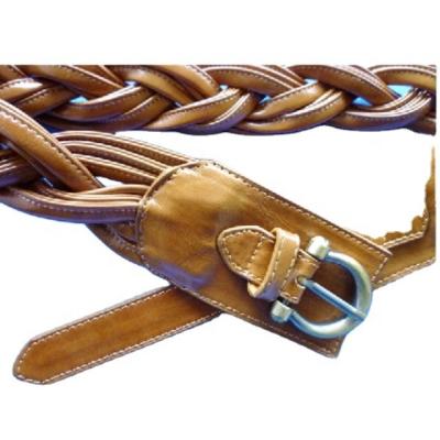 China Leisure Manual Braided Belts With Horseshoe Brass Buckle Customize Welcome for sale