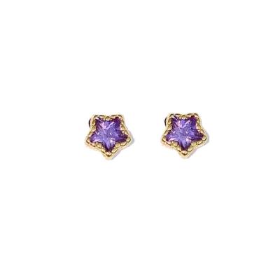 China Fashionable cute Korean cute mini zircon earrings purple crystal earrings star temperament cartilage earrings female personality for sale