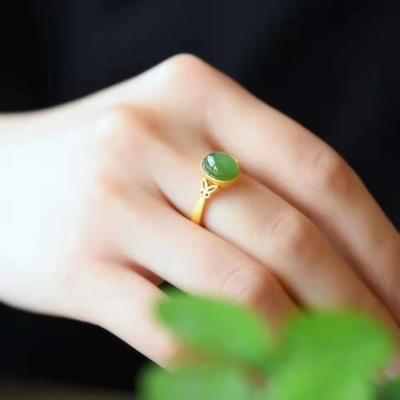 China CLASSIC Ring Comfort Gold Sapphire Green Palace Restoring Ancient Chinese Style Classic Elegant Opening Ways Act The Role Is t for sale