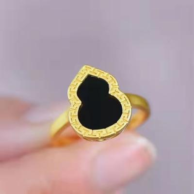 China CLASSIC black simple exquisite fashion gold posed Jorge comfort gourd jade exquisite collection of female ornaments for sale