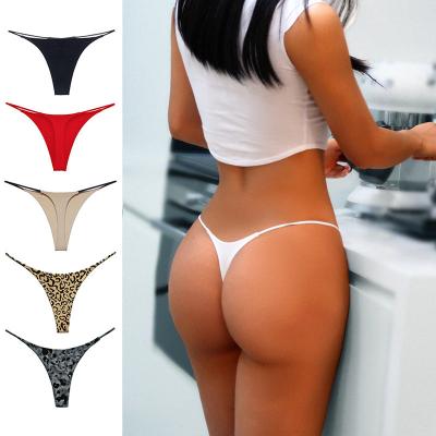 China Wholesale Antibacterial Women's Underwear Solid Thong Sexy Underwear G-String For Women's Briefs Pure Color OEM Service for sale