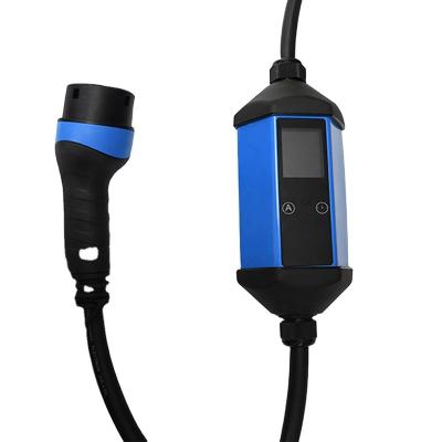 China LED Indicator + LCD Display Portable Car Charger 250V Ev Charger Type (2.4 Inch) 7kw 32A - 2 Mobile Car Charging Evse Port Charger for sale