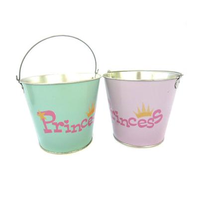 China Mini Sustainable Decorative Metal Tin Toy Bucket For Party / Candy Packing for sale