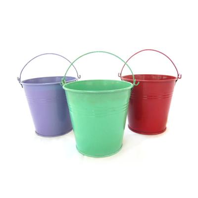 China Modern Colorful Mini Metal Bucket Small /decorative Metal Bucket Candle Container Flower Pot for sale