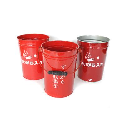 China Tin Ashtray Bucket/trash can with lid for sale