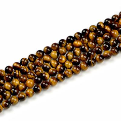 China Wholesale Round Bead 8mm Jewelry Necklace Bracelet Earring Miyuki Hot Factory Manufacture Natural Gemstones Tiger-Eye Beads Beads For Bracelet Making for sale