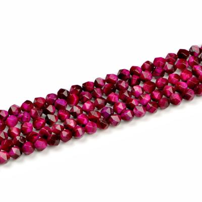 China Making Jewelry Necklace Bracelet Earring Hot Factory Wholesale Diamond Faceted Rose Red Tiger-Eye 8mm Miyuki Natural Gemstones Red Tiger-Eye Beads For Bracelet Making for sale