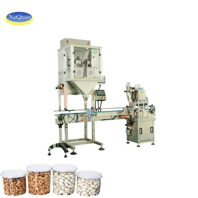 China Automatic Food Nuts Vacuum Canning Machine Beans Cans Weighing Filling Sealing Machines for sale