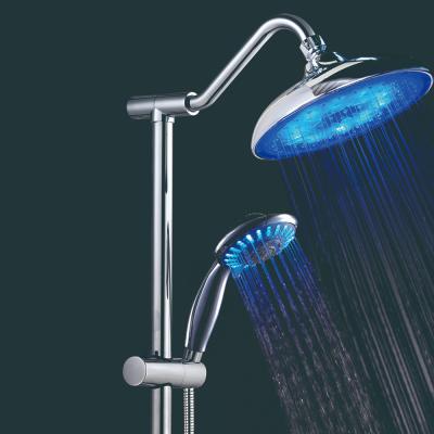 China With Amazon Hot Sales 7 Colors 3 Way Diverter Rainfall And Waterfall LED Overhead Led Shower Head Combo for sale