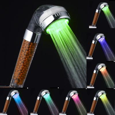 China Colorless Diverter 7 Change Led Shower Head Negative Ion Spa Filter Hand Shower for sale