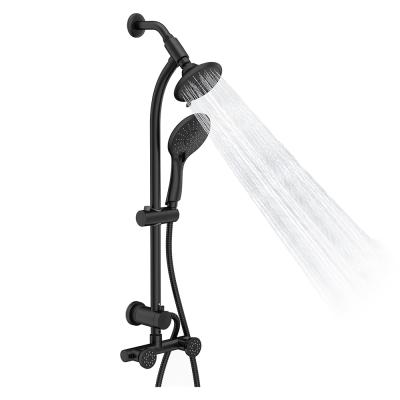 China With Combination Hot Sale Commercial Bathroom Showerhead SB24215601 China Double Black High Pressure Wall Mounted Bathroom Rain Shower Set for sale