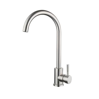 China QH-CF001 Eco-friendly Deck Mounted Sanitary Ware Single Handle Stainless Steel Water Kitchen Mixer Hot And Cold Faucet for sale