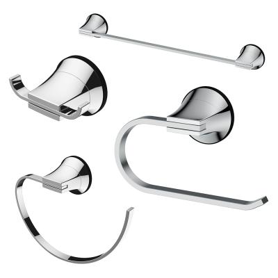 China Super Suction Cup PT4011 Xiamen Manufacturer High Quality 4 Pieces Set Suction Cup Towel Rack Chrome Modern Wall Mounted Bathroom Accessories for sale