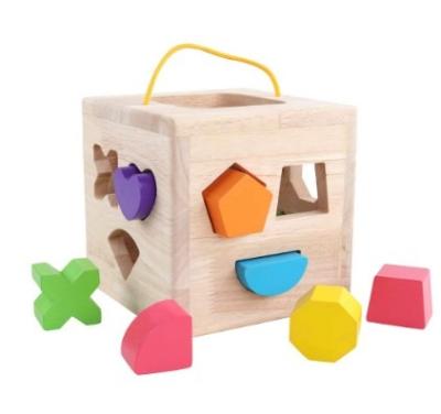 China DIY TOYS Factory Wholesale Customized Kids Wooden Toys Shape Block Wooden Box For 1-3 Years Old Children for sale