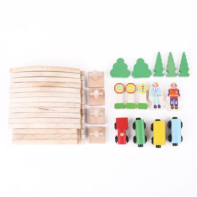 China DIY TOYS Hot Selling Train Railway Learning Educational Toys Wooden Track Game Set For Children for sale