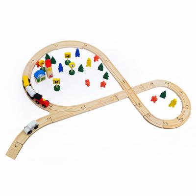 China New Sale Shape Wooden Track Toys Hot Wooden Circular Train Track Wooden Circular Train Track Toys Set For Children for sale