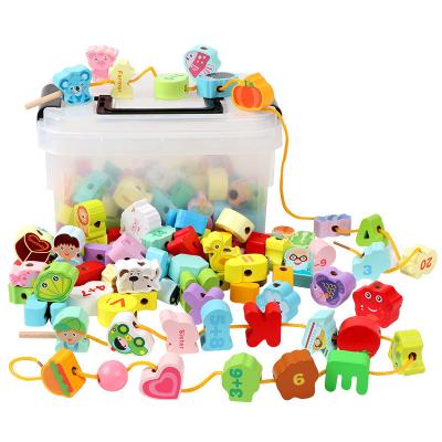 China Educational Toys Stringing Toy Creative Educational Building Blocks Lacing Bead Set For Toddlers Educational Stringing Toy for sale