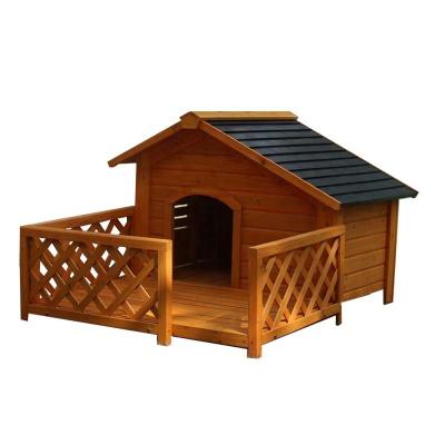 China DIY TOYS high quality wholesale windproof doghouse, painted solid wood folding pet house with balcony for sale