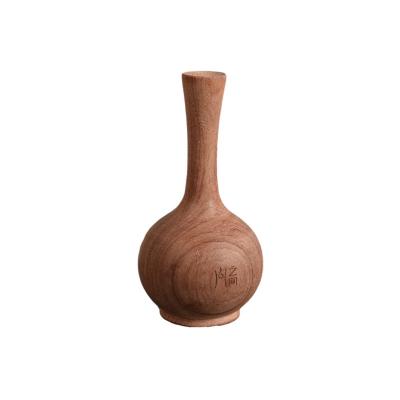 China Polygonal shape flower vase wooden decorative bottle of high quality Japanese style children's minimalist classic vases for sale