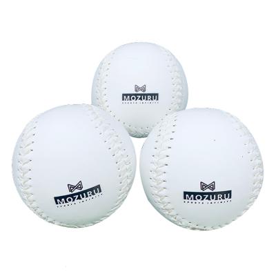 China Durable China Supplier Custom Size Cork Leather White 12 Inch Kids Adult Game Softball Ball for sale