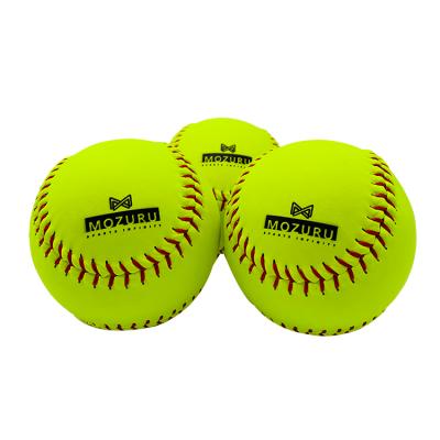 China Custom Leather Outdoor Sports PVC PU Baseball Match Softball With Logo Custom Practice Softball Balls for sale