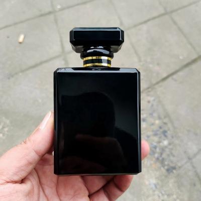 China Wholesale Luxury Black Factory Price 100Ml Personal Care Single Spray Rectangle Shapes Glass Refillable Perfume Bottle for sale