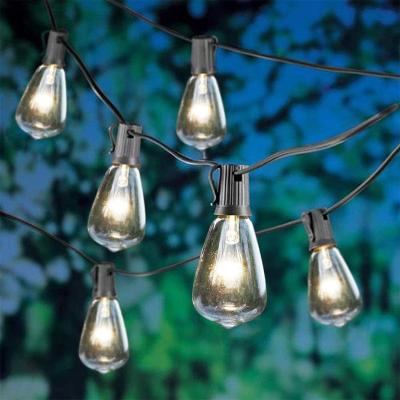 China Festival Novelty Lights 20FT Outdoor Patio ST38 Edison String Light ST38 Clear, E12/C7 Candelabra Base 7 Watt for sale