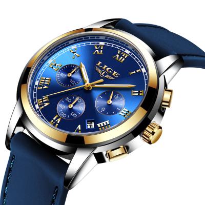 China New Date LIGE 2020 Mens Watches Chronograph Mens Sports Automatic Watches Waterproof Silicone Quartz Men Watch for sale