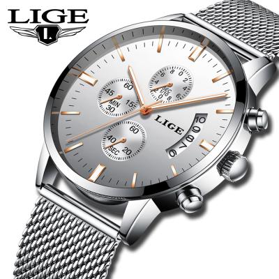 China Automatic date 2018 LIGE luxury brand watches leisure men's watch quartz waterproof wristwatches for sale