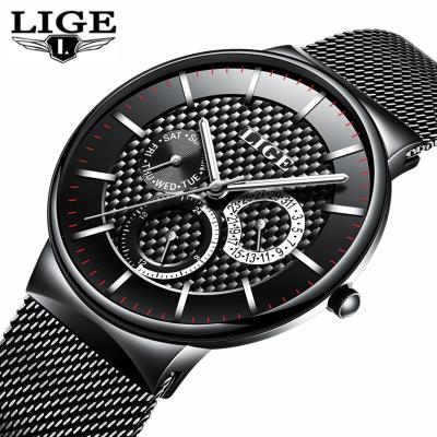 China Top mens automatic date band men's watches dress quartz watch men's ultra-thin steel strap watch men's wristwatch for sale