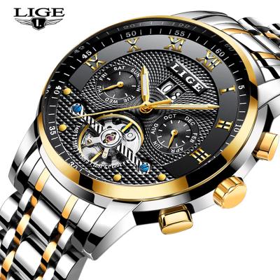 China LIGE Brand Relogio Masculino Automatic Top Sport Date Waterproof Men's Outdoor Clock Casual Mechanical Watch for sale