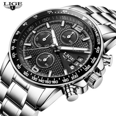 China New Arrival Men's Top Luxury Steel Date LIGE 0002 Brand Watches Mechanical Sport Casual Waterproof Watch Automatic Full Watches Men's Business for sale