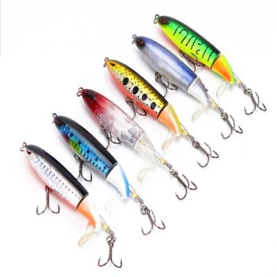 China Hot Sales Weihai 9cm Jumbo Lie 13g Snap Fishing Lure 3D Eyes Artificial Bait Plopper Hard Soft Spinning Tail for sale