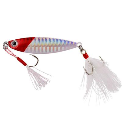 China Durable Wholesale Weihai 7g10g15g20g Lead Fish Lead Fish Metal Bait Lure Hard Baits With Hooks And Feather for sale