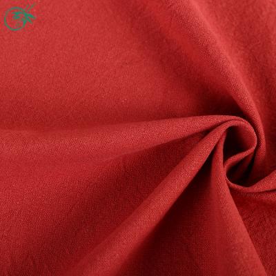 China Viable wholesale stocklot sandwashed cotton fabric of crepe plain apron for table mat for sale