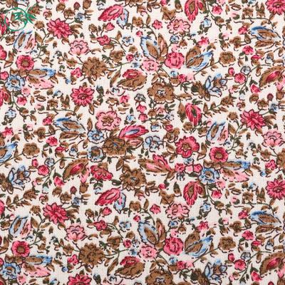 China Sustainable New Design Printed Floral 200gsm Pure Cotton Linen Fabric For Upholstery for sale