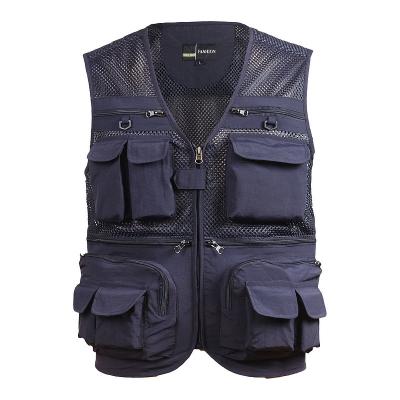 China Outdoor Safari Fishing Traveler Utility Vest Work Mesh Breathable Multi Pockets Anti-pilling Vest Summer for sale