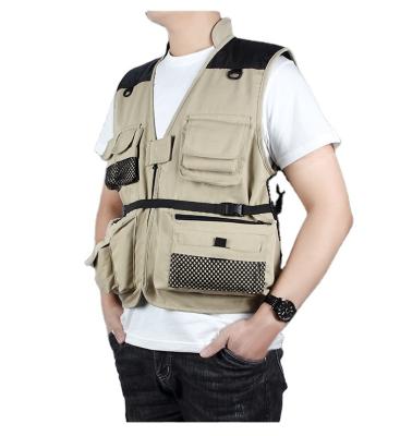 China Anti-pilling Mens Multi Pockets Cotton Climbing Fishing Hiking Journalism Photography Vest for sale