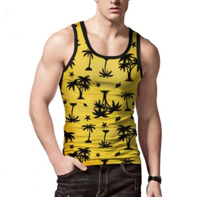 China Hawaii Beach Fashion Style 100% Polyester Anti Shrink Floral Sublimation Printing Custom Fitness Men's Fail Top for sale