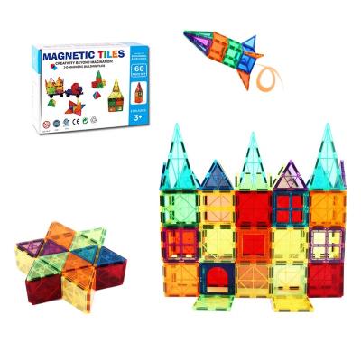 China 3D Maker Building Blocks Plastic Chinese Magnetic Building Toys For Children 60P Set Magnetic Tiles for sale