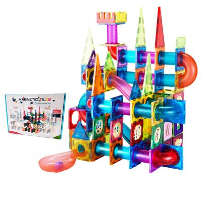 China Intellectual Development Magnetic Building Toys Educational Toys 118PCS Magnet Building Block Marble Run Sets Building Magnetic Building Blocks for sale